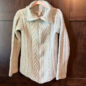 Free People cable knit zip up cardigan